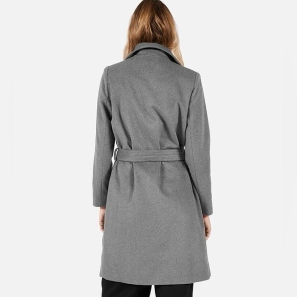 Everlane Charcoal Belted Coat Size Small - Picture 2 of 9